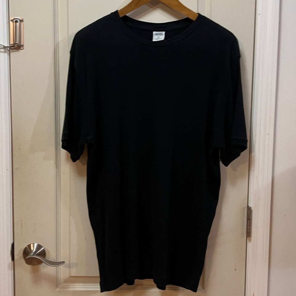 Old Navy Outlet Men's XL 100% Cotton S/S Ribbed Crew Neck T-Shirt. Black